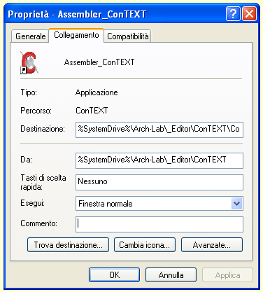 Collegamento per lanciare l'Editor ConTEXT