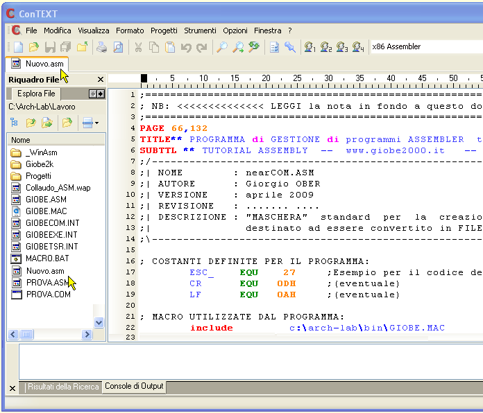 Il NUOVO sorgente ASM è in cartella!!