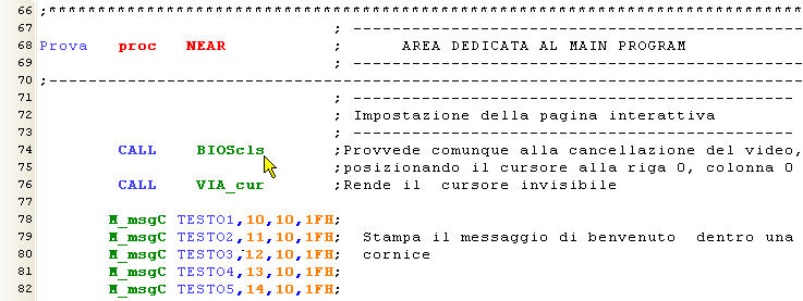 Errore di scrittura del Sorgente ASM