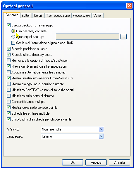 Configurazione di ConText - Dettagli funzionali