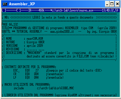 Qedit con XP o Vista - nuovo file con matrice GiobeCOM