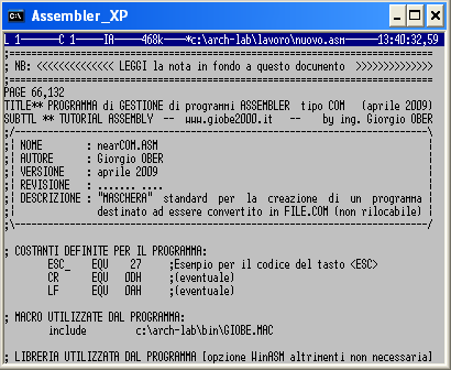 Qedit con XP o Vista - nuovo file con matrice GiobeCOM