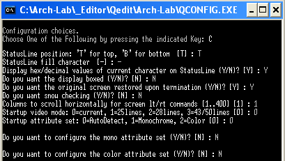 Ambiente Assembler - Configurazione di Qedit opzioni colore