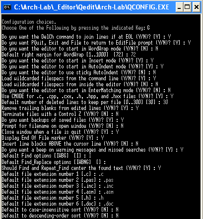 Ambiente Assembler - Configurazione di Qedit opzioni generali