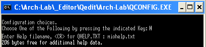 Ambiente Assembler - Configurazione di Qedit opzioni help