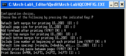 Ambiente Assembler - Configurazione di Qedit opzioni printer