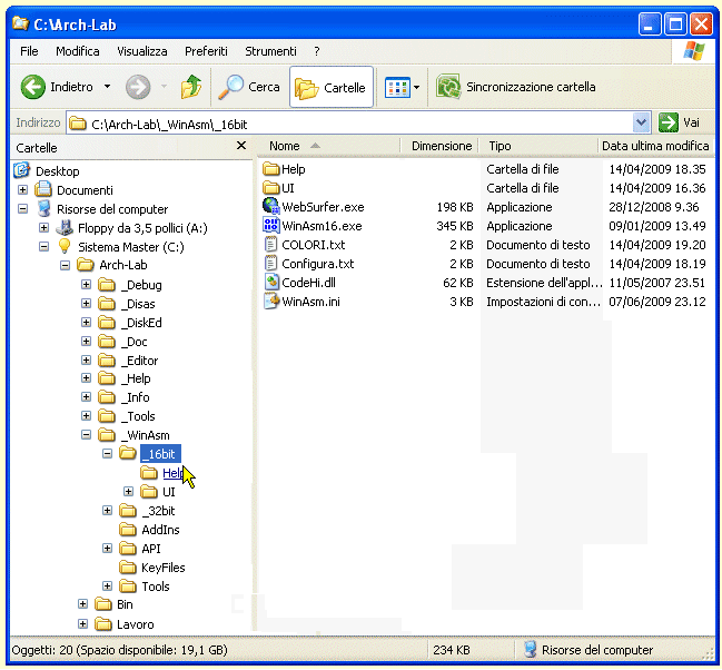 WinASM Studio - Cartella principale