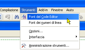 Configurazione di WinAsm - Scelta del FONT TTF