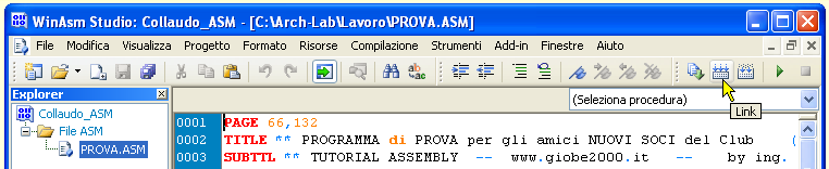 WinASM Studio - fase di Link