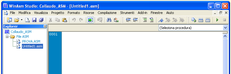 WinASM Studio - Gestione di un Nuovo Sorgente ASM