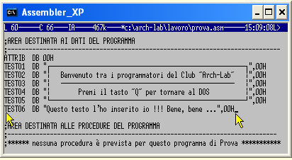 Accesso con Qedit - aggiunta testo al sorgente di prova