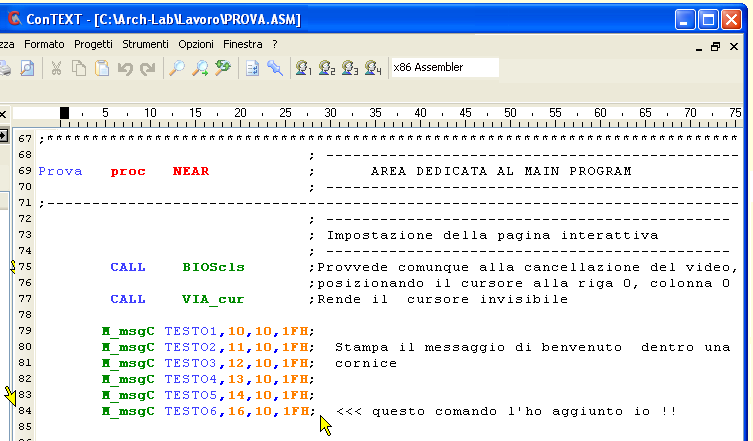 Accesso con ConTEXT - modifica del sorgente di prova 2