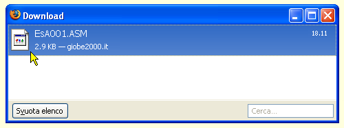 Scaricare un sorgente ASM con Mozilla - 03
