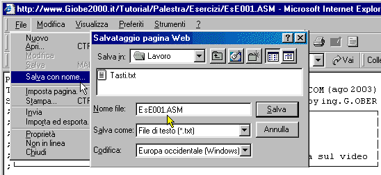 Scaricare un sorgente ASM con Explorer - 05