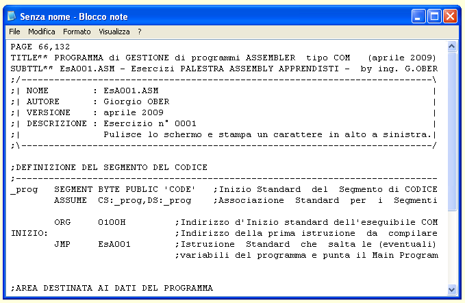 Copiare un sorgente ASM in Notepad - 04