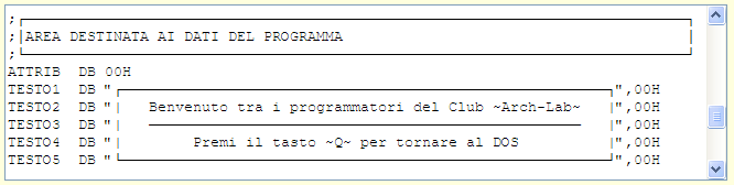 caratteri ascii estesi nei messaggi